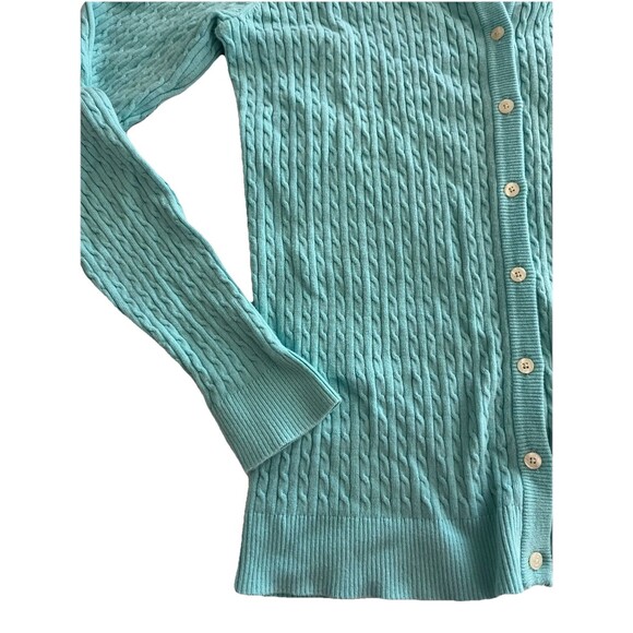 Lilly Pulitzer Cardigan Women’s M Blue Cable Knit Classic Button Sweater Preppy - Picture 4 of 7